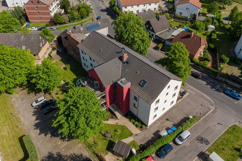 Luftaufnahme des Bernhard-Isermeyer-Hauses in Himmelsthür